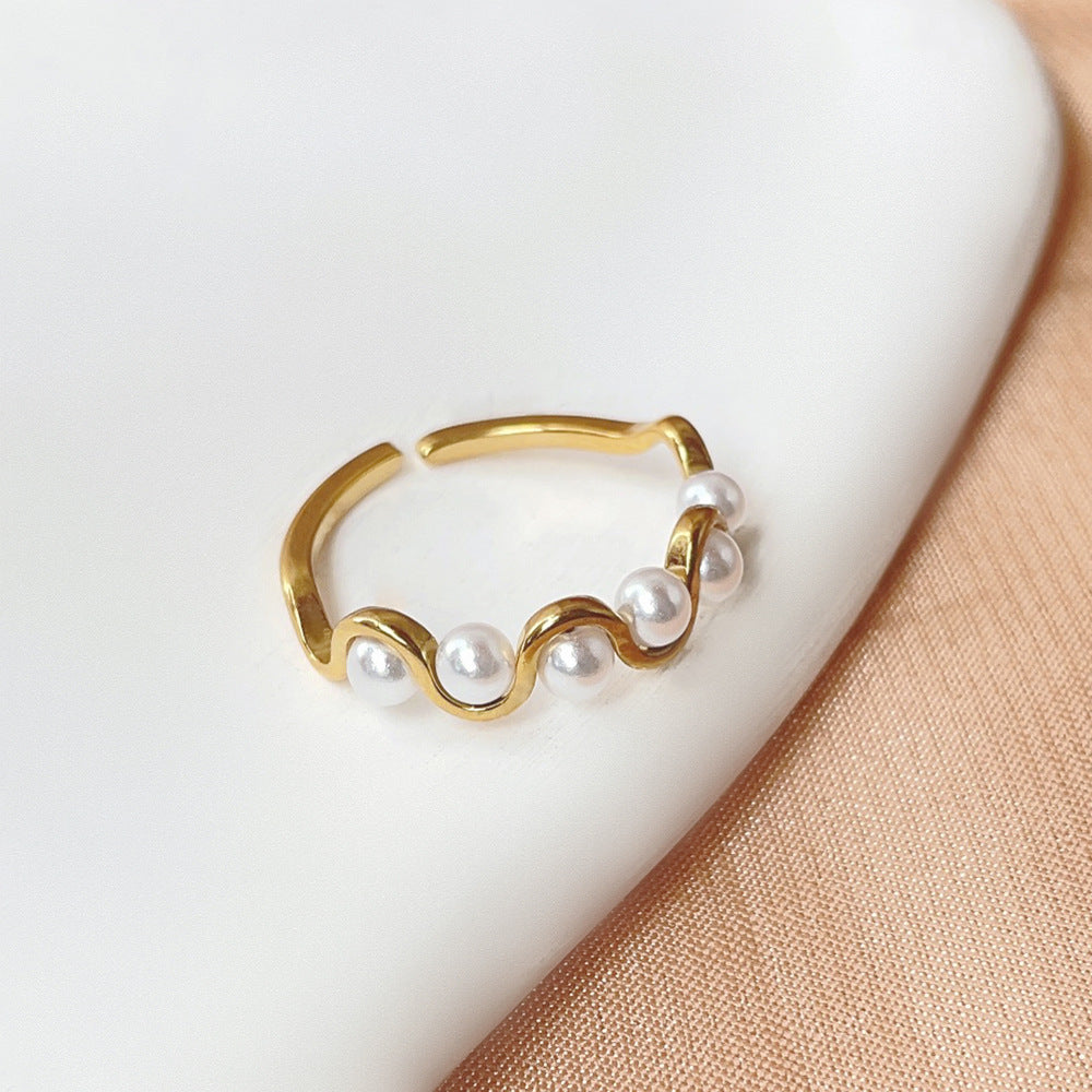 Pearl Wave Ring