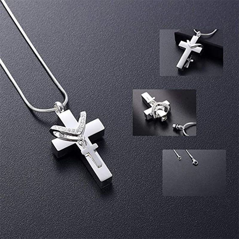 DOUBLE CROSS NECKLACE